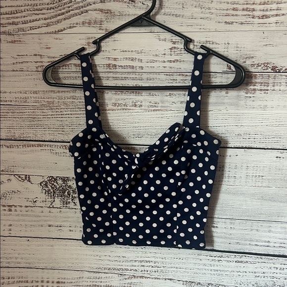 Charlotte Russe Navy Polka Dot Crop Top size small - Picture 1 of 2